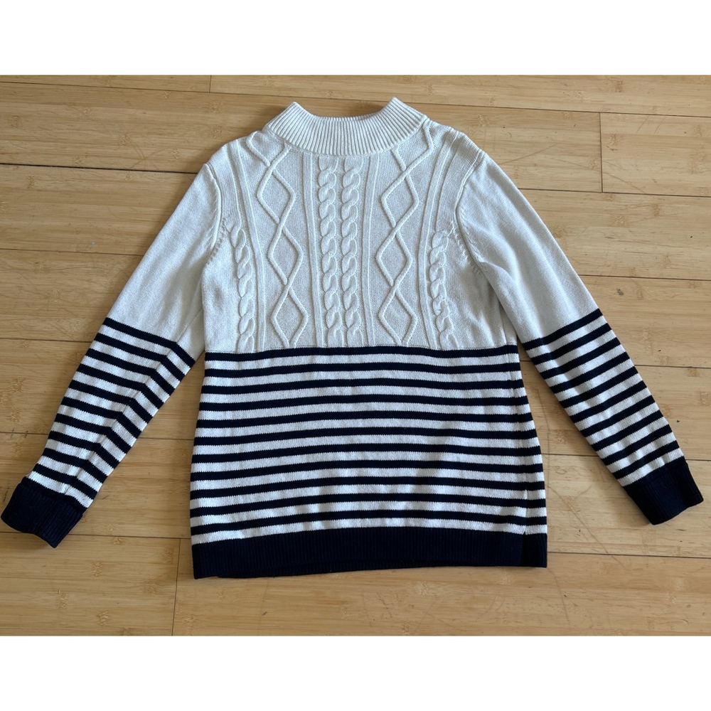 Talbots large petite sweater black and white